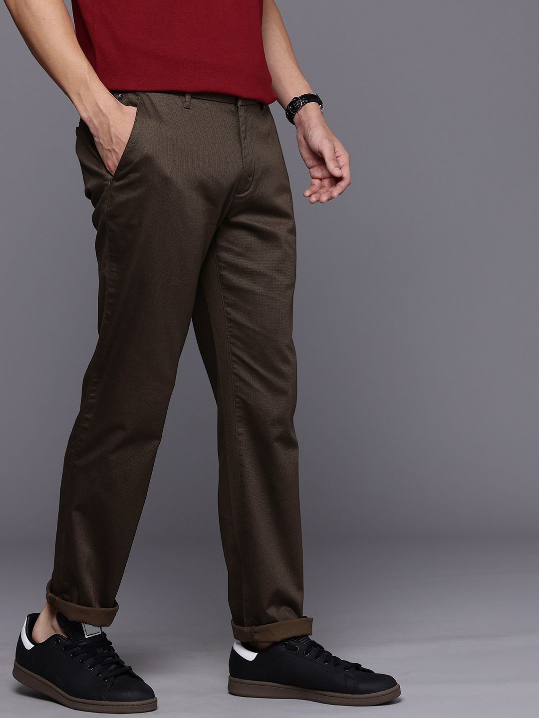 Raymond Men Slim Fit Textured Trousers