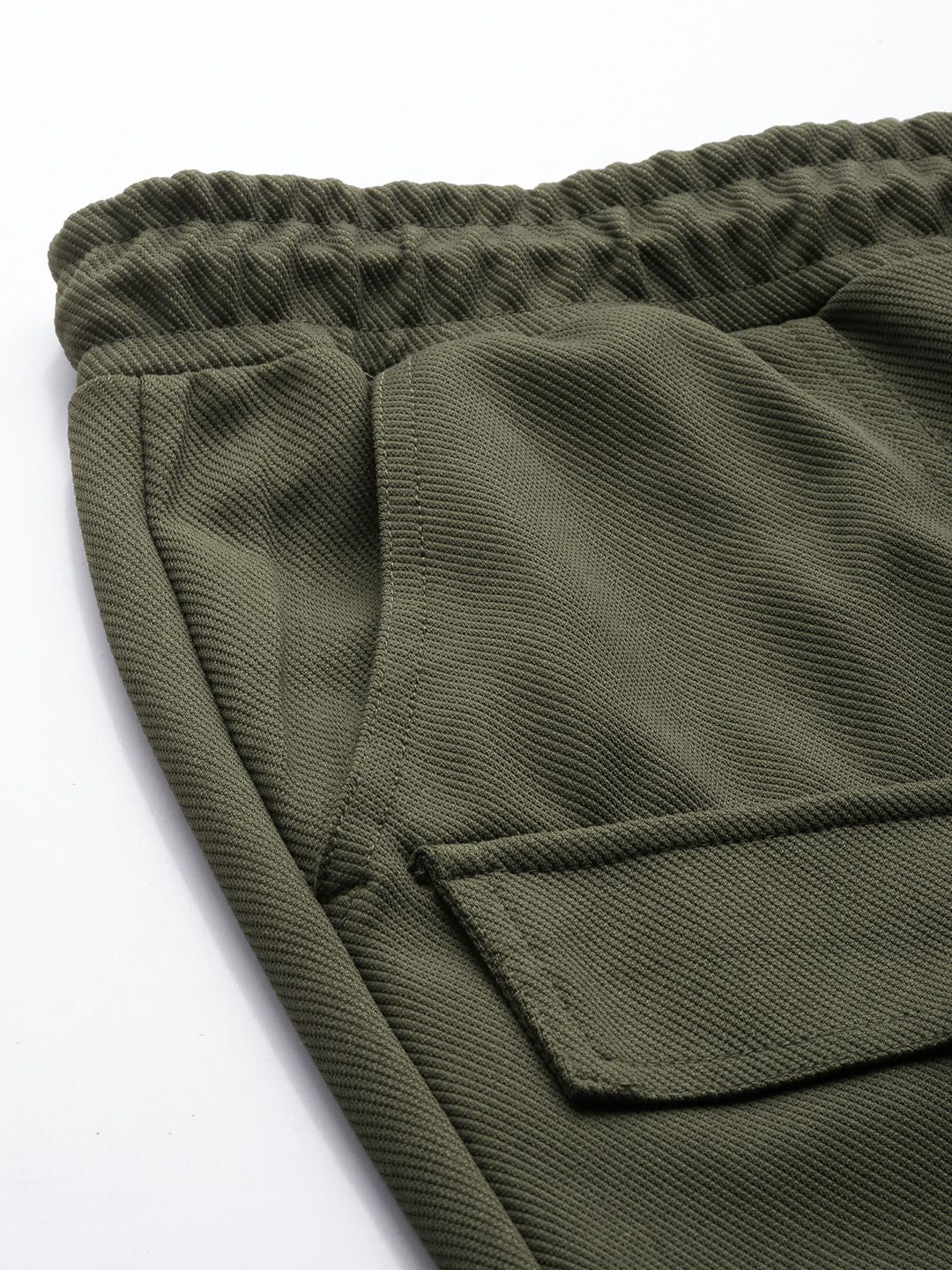 The Indian Garage Co Men Relaxed Fit Textured Cargo Track Pant
