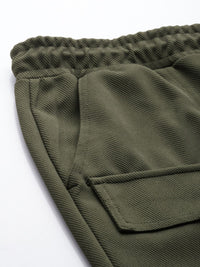 The Indian Garage Co Men Relaxed Fit Textured Cargo Track Pant