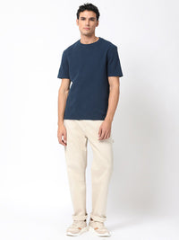 RARE RABBIT Men Cas Round Neck Cotton Slim Fit T-Shirt