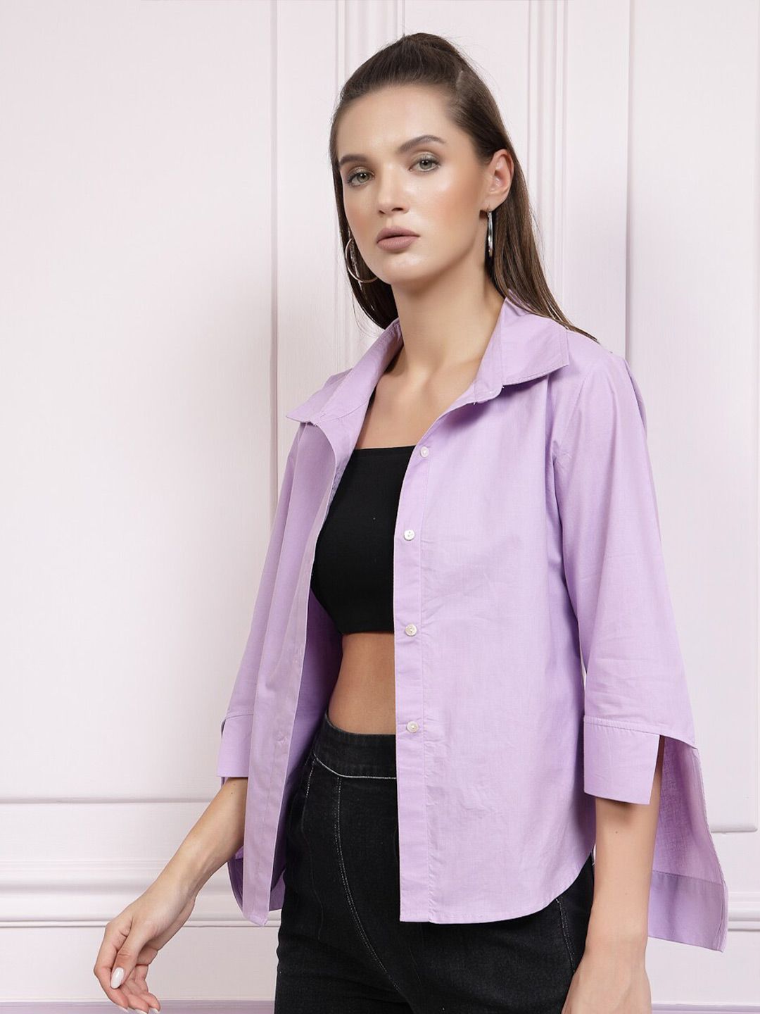 Athena Lavender High-Low Shirt Top