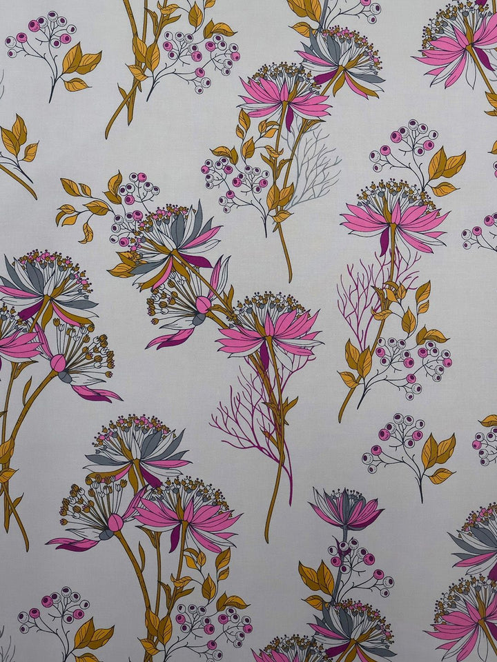 BOMBAY DYEING Floral Fiesta Grey Floral Cotton 140TC Queen Bedsheet Set 2.54 x 2.28m