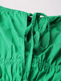 Effortless Cute Cinched Waist Off-Shoulder A-Line Mini Dress