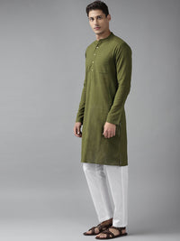 See Designs Men Green Regular Pure Cotton Kurta with Pyjamas