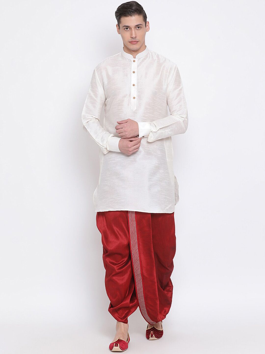 VASTRAMAY By Vastramay Men Relaxed-Fit Embroidered Ethnic Dhoti Pant