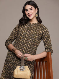 Anouk Women Ethnic Motifs Printed Regular Sequinned Pure Cotton Kurta with Trousers