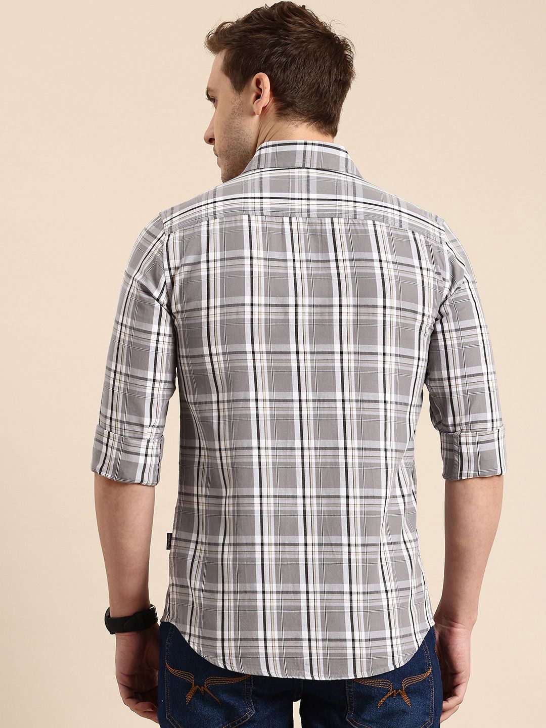Being Human Pure Cotton Checked Casual Shirt