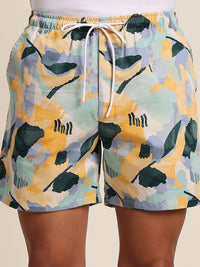 Bene Kleed Men Mid-Rise Printed Cotton Slim Fit Shorts