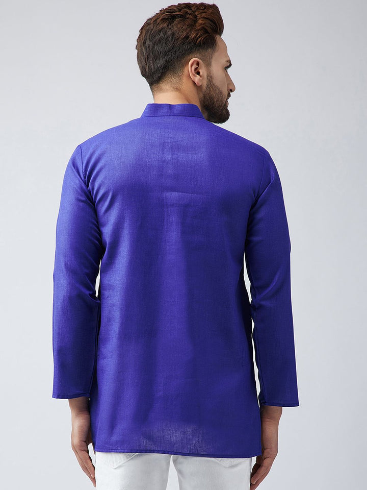 SOJANYA Lelaki Biru Solid Kurta Lurus