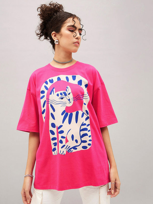 SASSAFRAS Graphic Printed Pure Cotton Oversized T-shirt