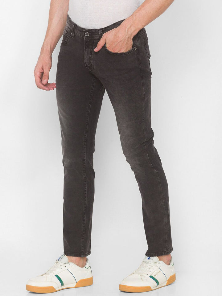 SPYKAR Men Black Skinny Fit Low-Rise Light Fade Jeans