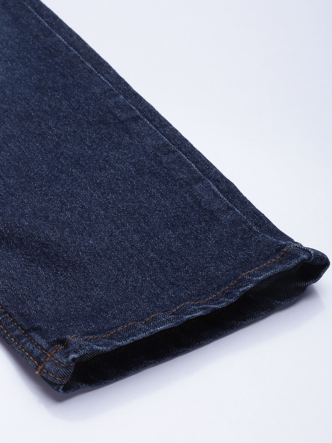 The Indian Garage Co Men Navy Blue Slim Fit Mildly Distressed Light Fade Stretchable Jeans