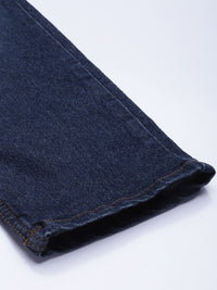 The Indian Garage Co Men Navy Blue Slim Fit Mildly Distressed Light Fade Stretchable Jeans