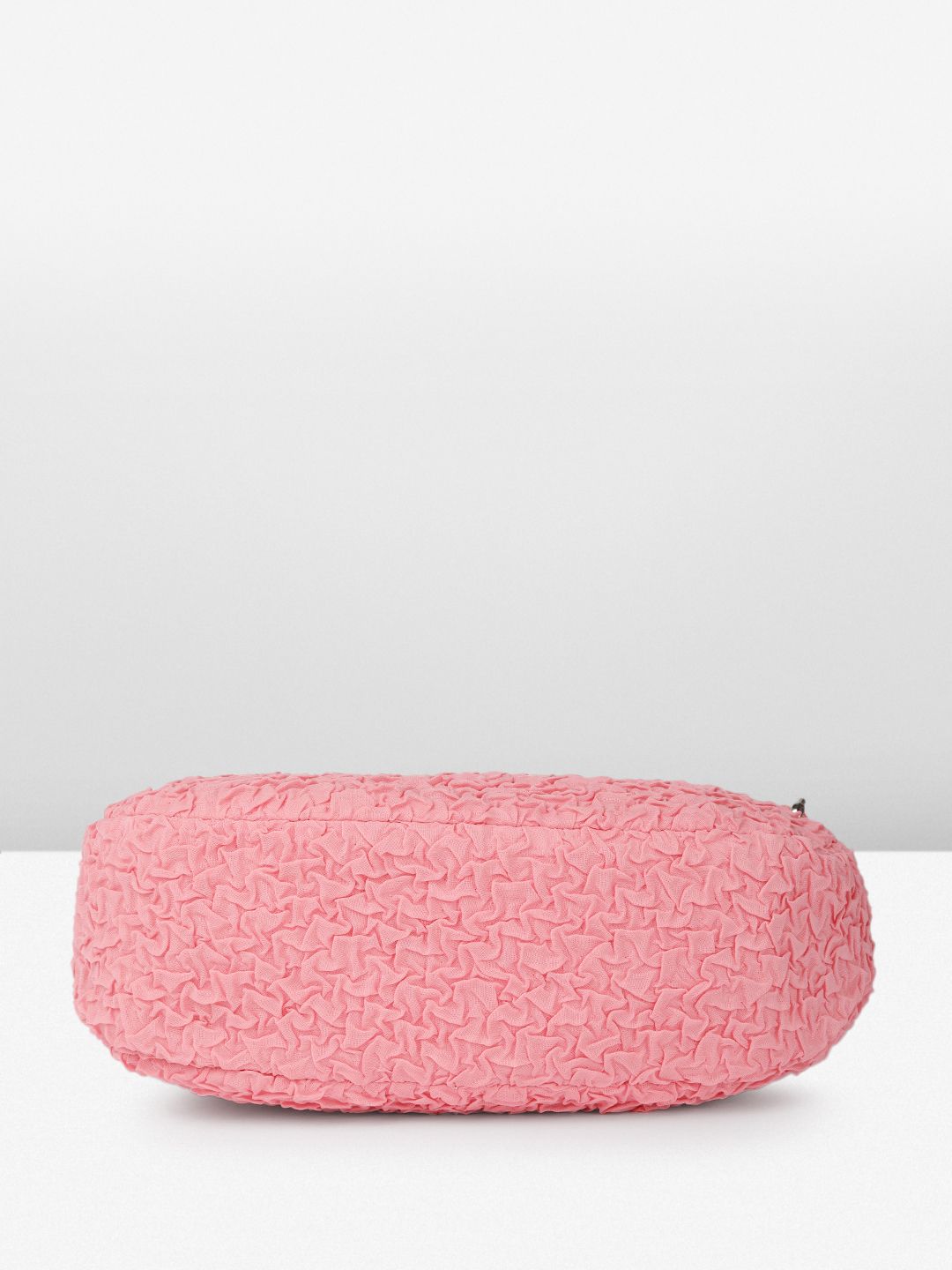 DressBerry Textured Self Design Half Moon Hobo Bag