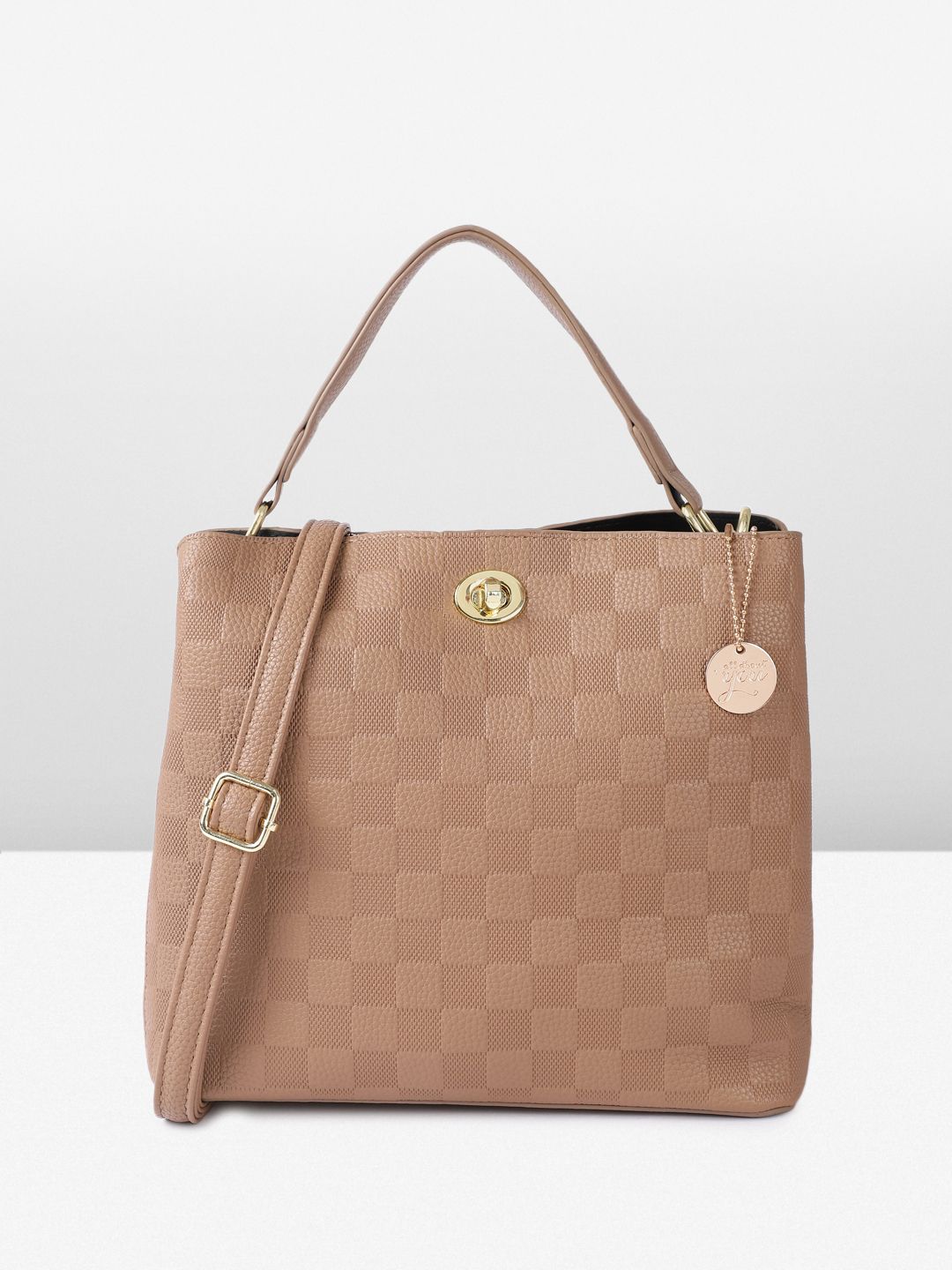 all about you Checked Structured Handheld Bag with