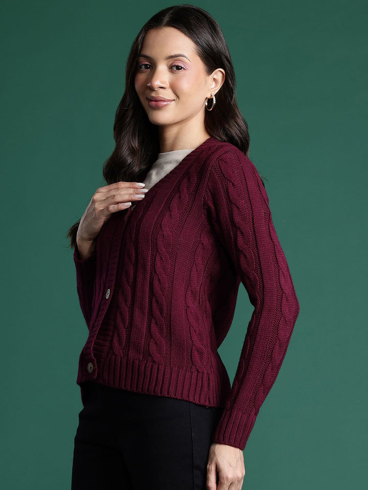 Kabel wanita pakaian kabel bersatu kardigan