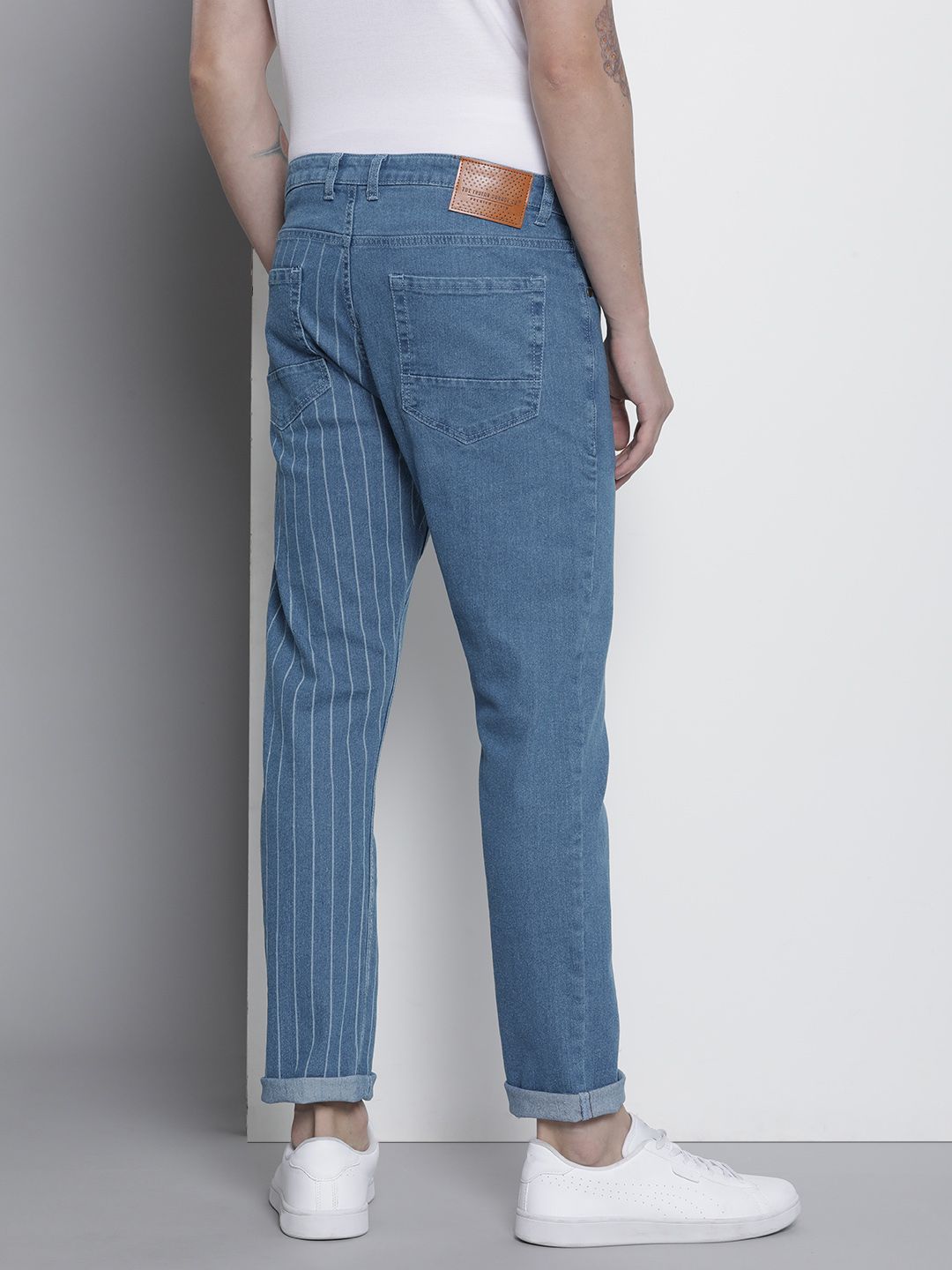 Garage Co Indian Lelaki Lurus Fit Printed Regangan Seluar Jeans