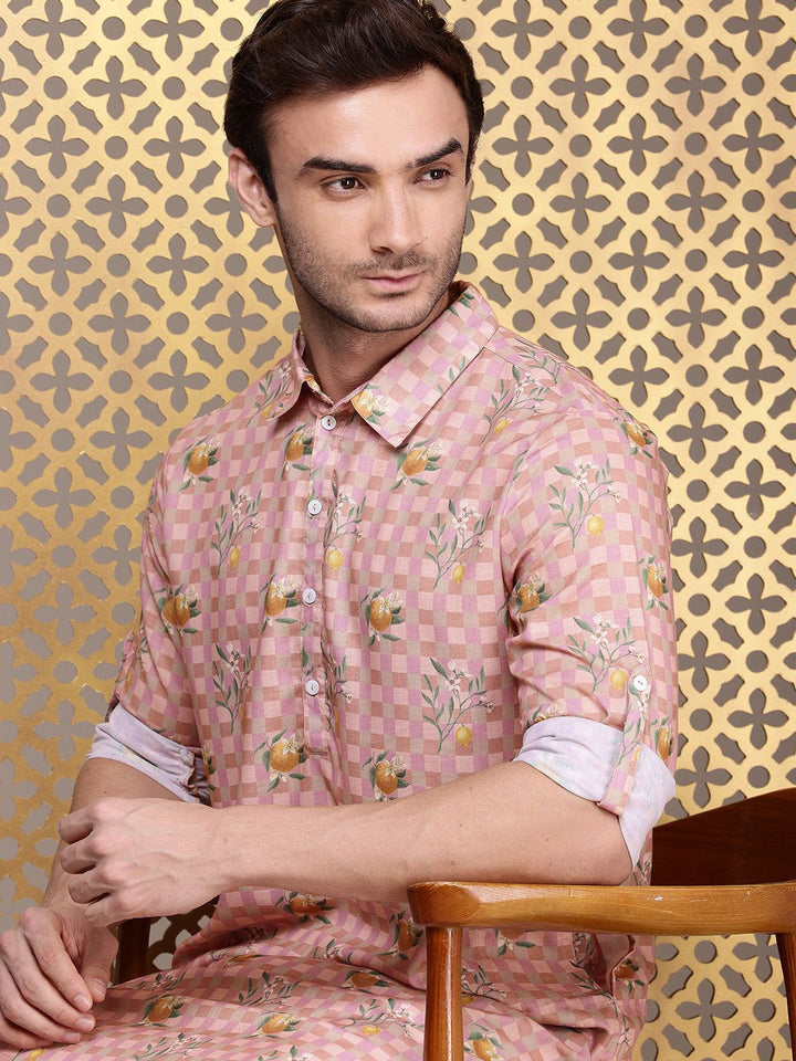 House of Pataudi Checked Jashn Kurta