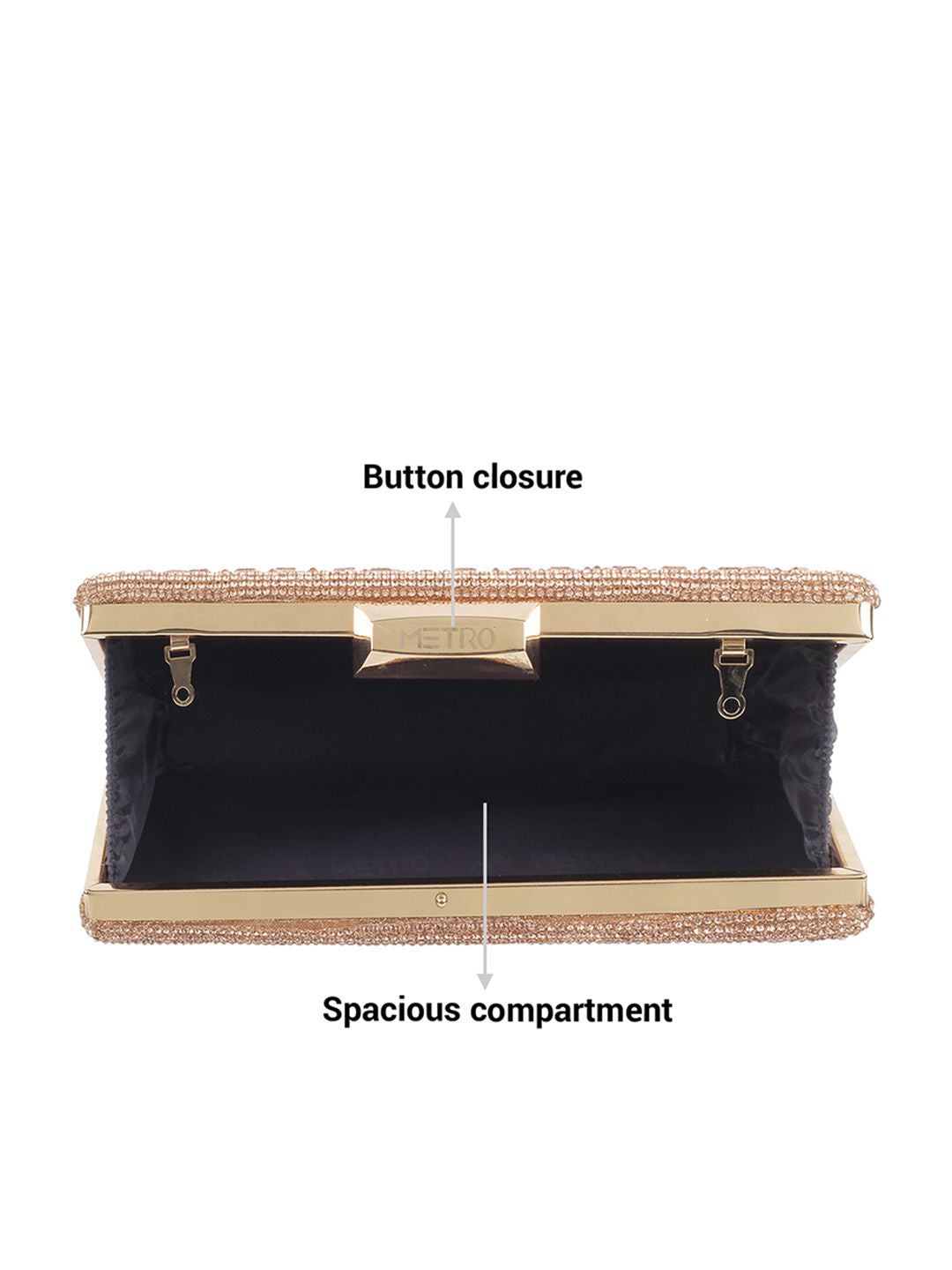 Metro Textured Embellished Purse Clutch