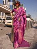 Saree mall Ethnic Motifs Zari Kanjeevaram Saree with Tassels