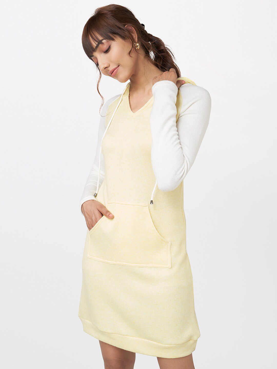 AND Yellow & White T-shirt Dress