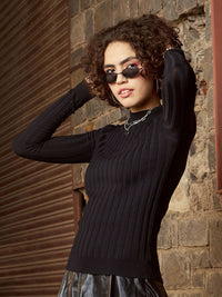 SASSAFRAS High Neck Ribbed Pullover