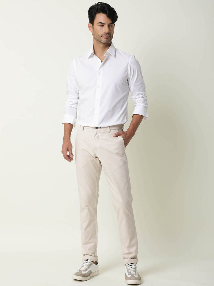 RARE RABBIT Men Mazzios Mid-Rise Slim Fit Trouser