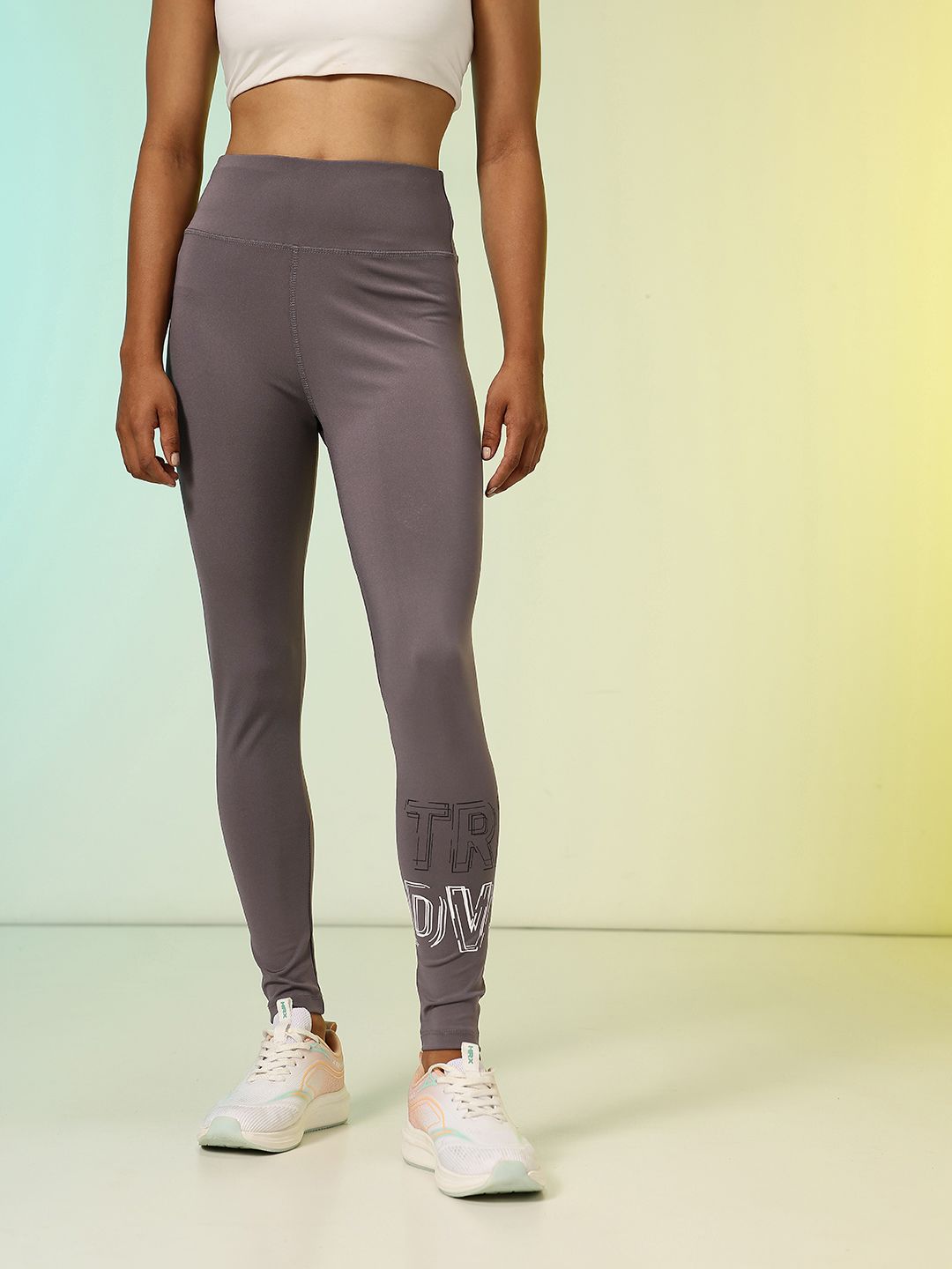 HRX by Hrithik Roshan Women Typography Printed Rapid-Dry Training Tights