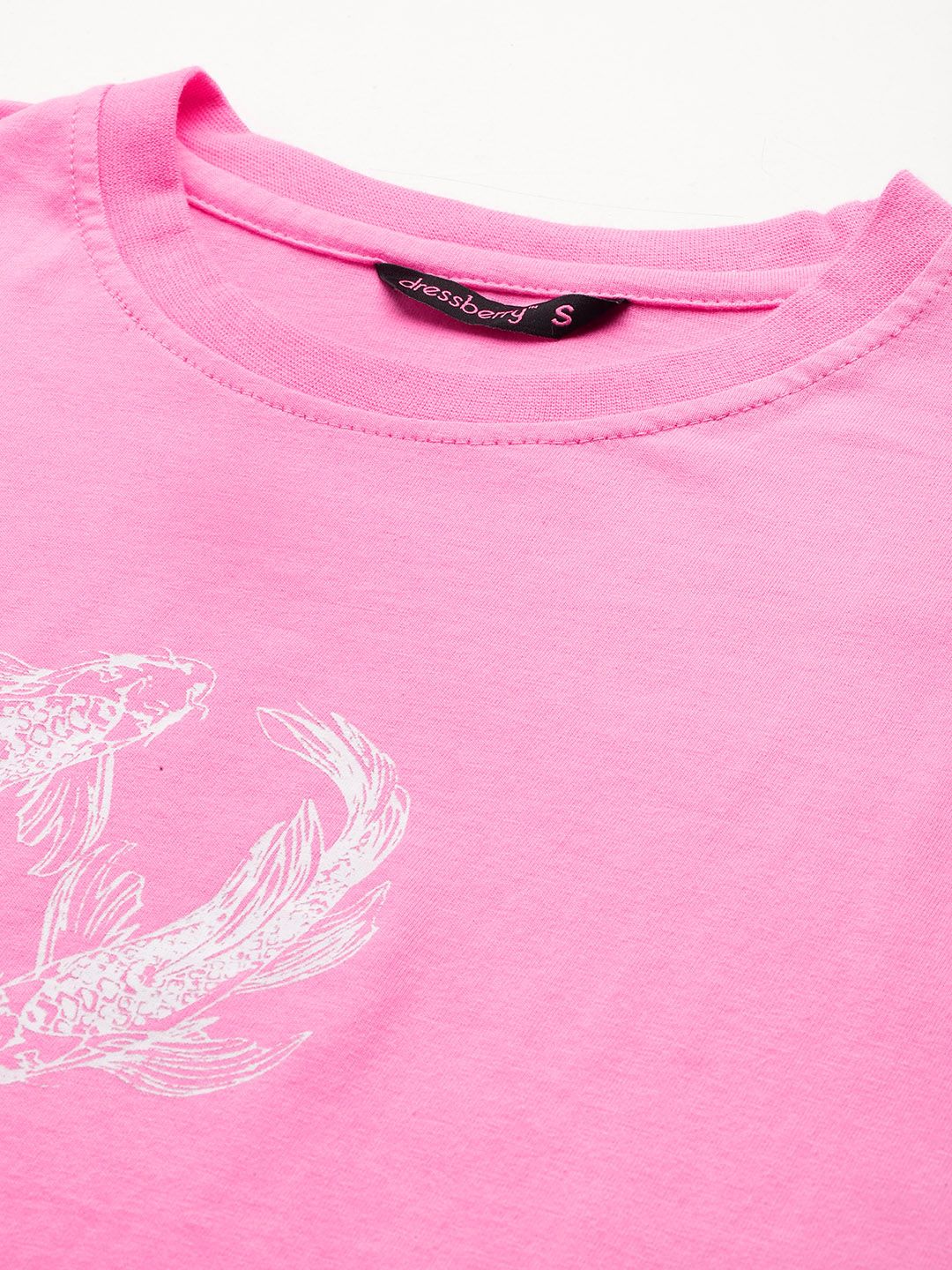 DressBerry Women Printed Pure Cotton T-shirt