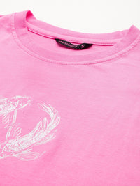 DressBerry Women Printed Pure Cotton T-shirt