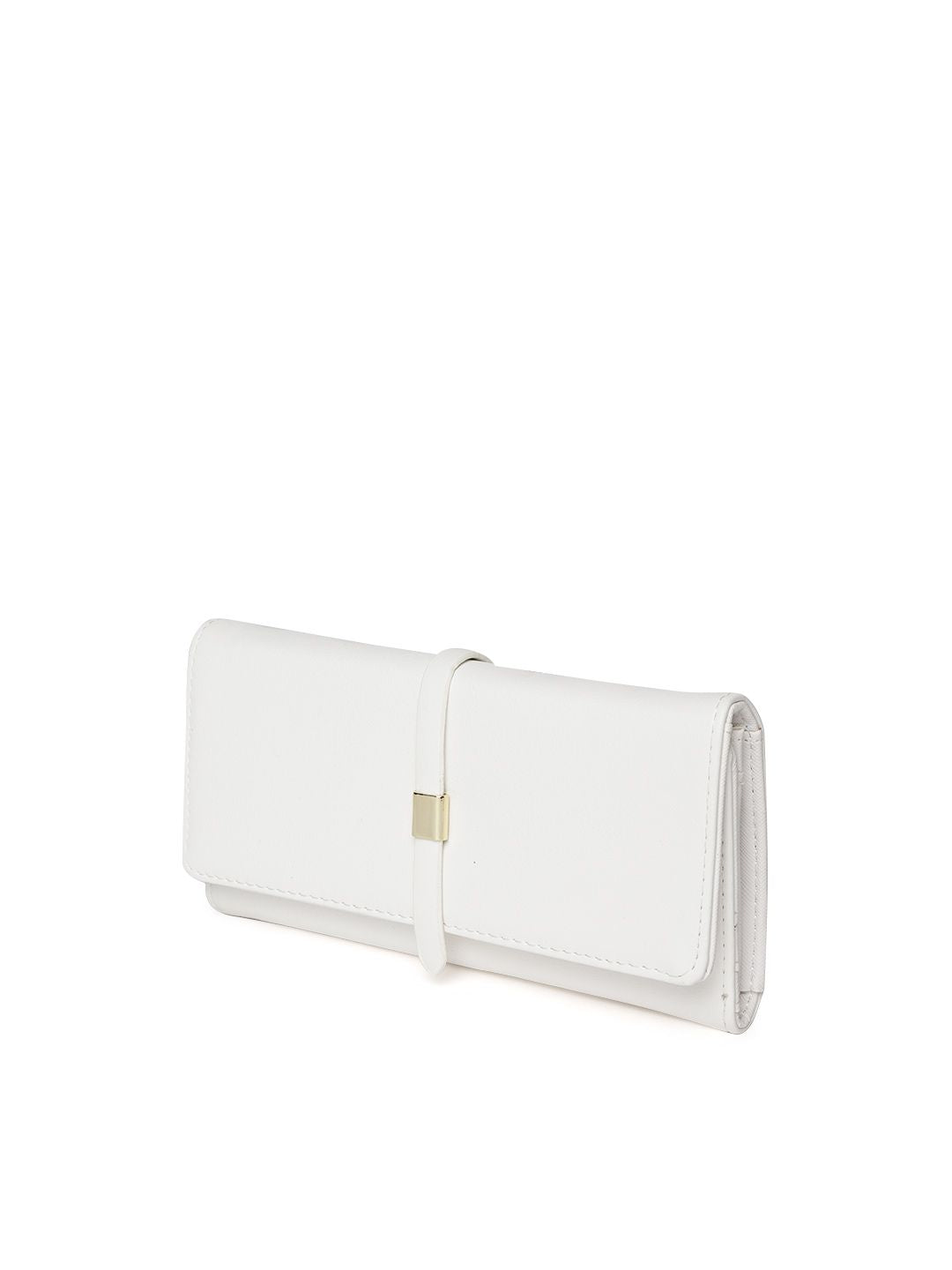 Lino Perros Women White Solid Three Fold Wallet