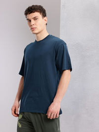 HRX by Hrithik Roshan Graphic & Typography Printed Drop-Sleeves Relaxed Fit T-shirt