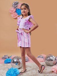 pspeaches Girls Striped Top With Shorts