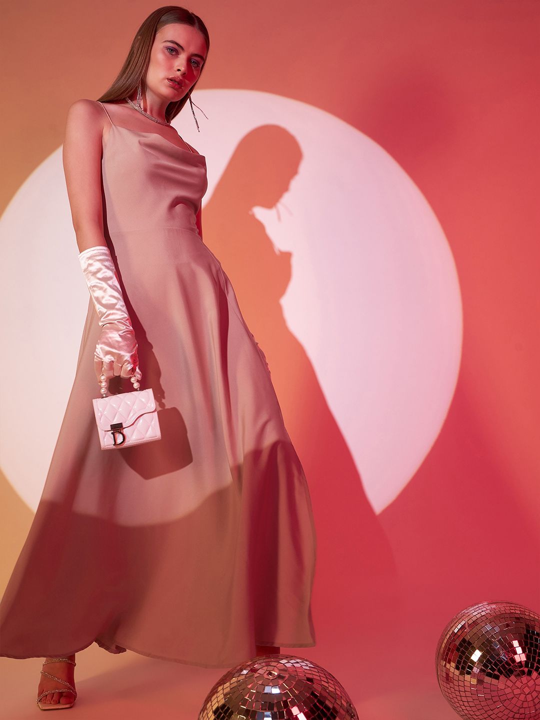 Berrylush Pink Fit & Flare Maxi Dress
