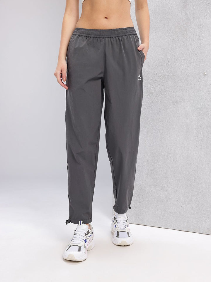HRX by Hrithik Roshan Women Mid-Rise Rapid-Dry Training Track Pants with Toggle Hem