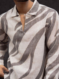 Powerlook Men Spread Collar Abstract Printed Casual Shirt