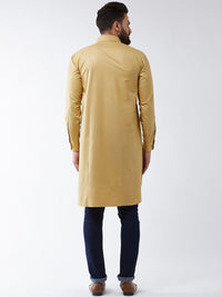 SOJANYA Men Gold-Toned Solid Pathani Kurta