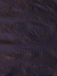 Saree mall Navy Blue & Gold-Toned Woven Design Zari Silk Blend Banarasi Sarees