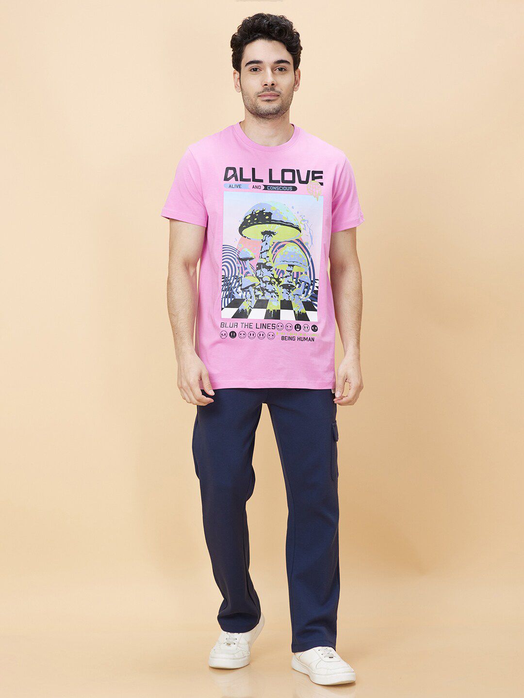 Being Human Graphic Printed Round Neck Short Sleeves T-shirt