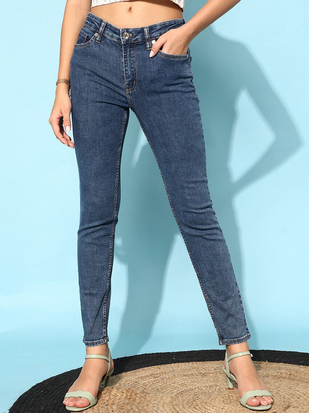 STREET 9 Women Blue Slim Fit Jeans