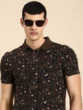 Being Human Clothing Men Printed Polo Collar Pure Cotton T-shirt