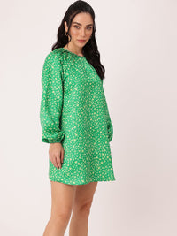 DressBerry Girlish Bloom Printed Gathered A-Line Mini Dress