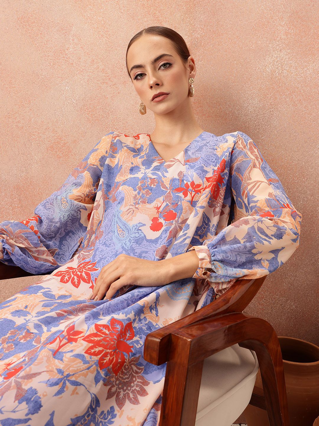all about you Women Floral Printed Kurta