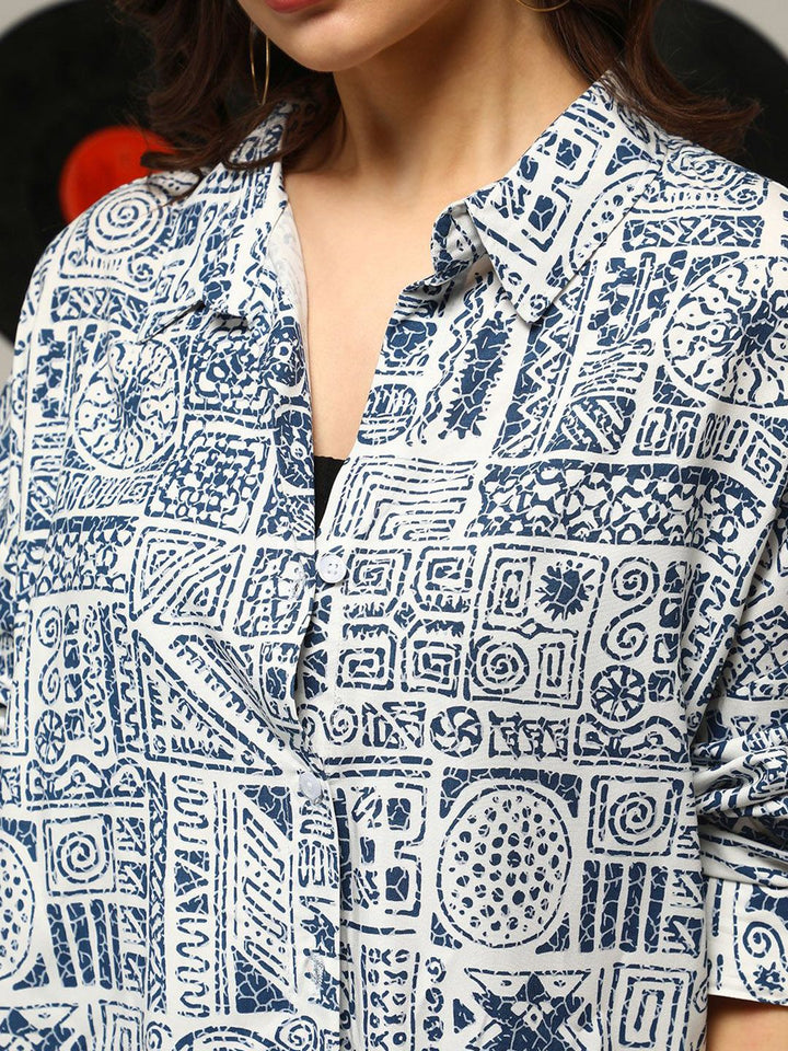 Campus Sutra Women Comfort Opaque Printed Casual Shirt