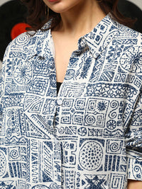 Campus Sutra Women Comfort Opaque Printed Casual Shirt