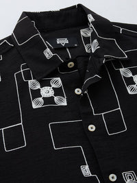 Thomas Scott Men Embroidered Regular Fit Casual Shirt