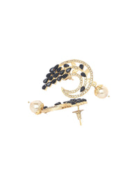 Anouk Gold Plated Cubic Zirconia Studded Contemporary Drop Earrings