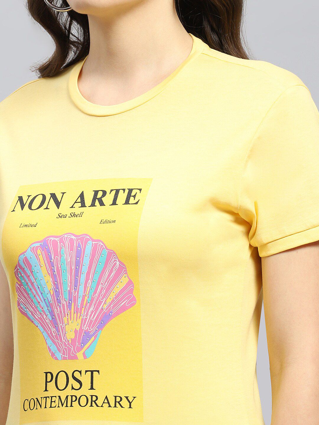 Monte Carlo Graphic Print Round Neck Cotton Top