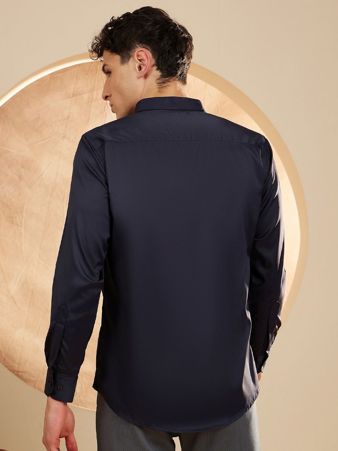 DENNISON Men Satin Wrinkle Free Shirt