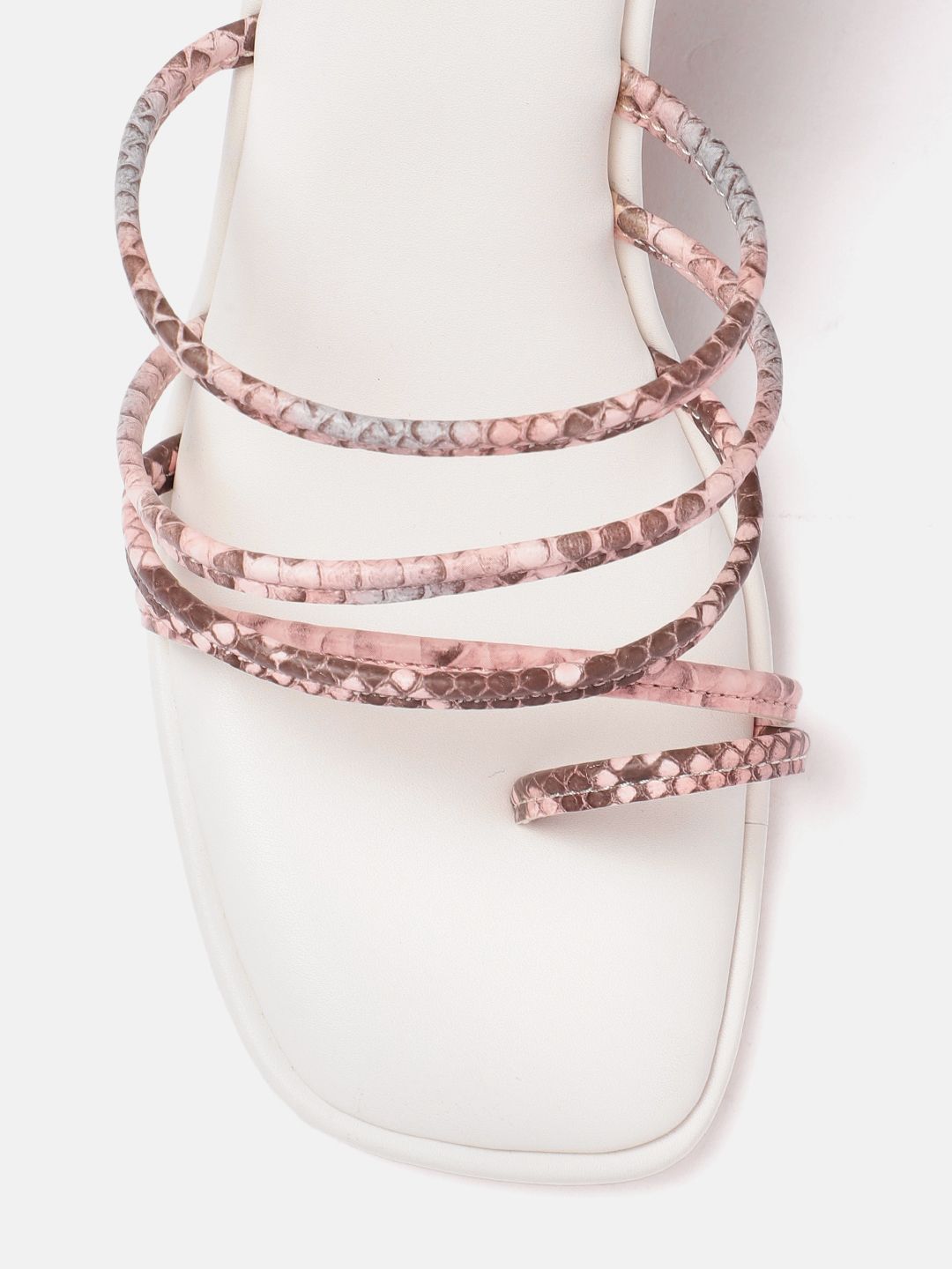 Lino Perros Snakeskin Print Strappy Slim Heels